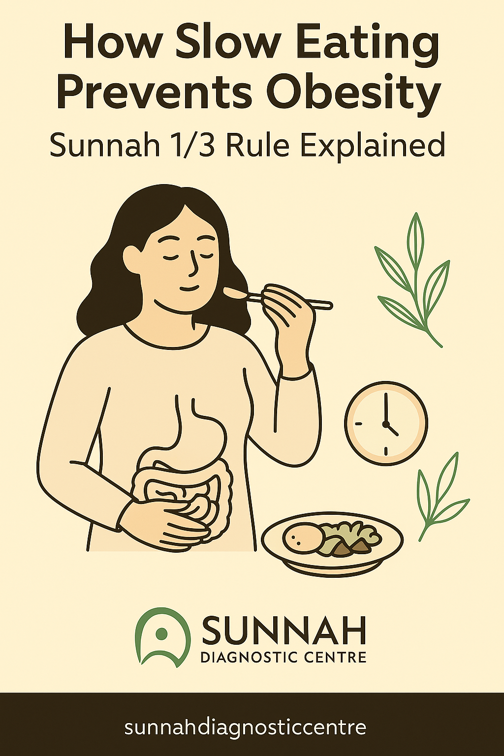 How Slow Eating Prevents Obesity – Sunnah 1/3 Rule Explained  By Sunnah Diagnostic Centre