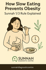 How Slow Eating Prevents Obesity – Sunnah 1/3 Rule Explained  By Sunnah Diagnostic Centre