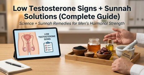 Low Testosterone Signs + Sunnah Solutions (Complete Guide)  Science + Sunnah Remedies for Men’s Hormonal Strength