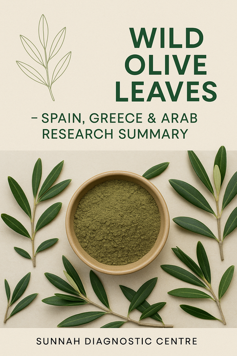 Wild Olive Leaves – Spain, Greece & Arab Research Summary  By Sunnah Diagnostic Centre